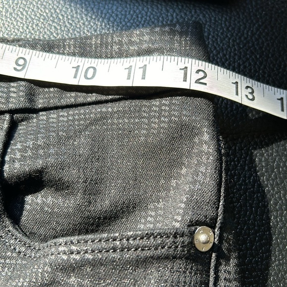 Frame Denim Le Crop Mini Boot Cut Mid Rise Houndstooth Shine Black Sz 24 NEW - Picture 12 of 14